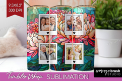 Stained Glass Photo Tumbler PNG - Flowers Picture Tumbler Product Image 1