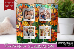 Stained Glass Photo Tumbler PNG - Flowers Picture Tumbler Product Image 1
