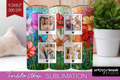 Stained Glass Photo Tumbler PNG - Flowers Picture Tumbler Product Image 1