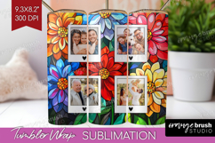 Stained Glass Photo Tumbler PNG - Flowers Picture Tumbler Product Image 1