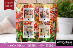 Stained Glass Photo Tumbler PNG - Flowers Picture Tumbler Product Image 1