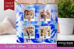 Winter Photo Frame Tumbler Wrap - Tie Dye Background Product Image 1