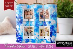 Winter Photo Frame Tumbler Wrap - Tie Dye Background Product Image 1
