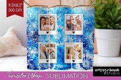 Winter Photo Frame Tumbler Wrap - Tie Dye Background Product Image 1