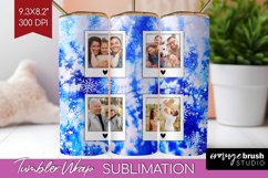 Winter Photo Frame Tumbler Wrap - Tie Dye Background Product Image 1