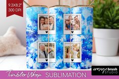 Winter Photo Frame Tumbler Wrap - Tie Dye Background Product Image 1