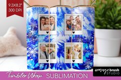 Winter Photo Frame Tumbler Wrap - Tie Dye Background Product Image 1