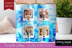 Winter Photo Frame Tumbler Wrap - Tie Dye Background Product Image 1