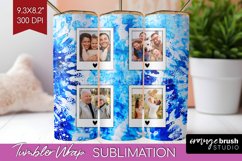 Winter Photo Frame Tumbler Wrap - Tie Dye Background Product Image 1