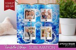 Winter Photo Frame Tumbler Wrap - Tie Dye Background Product Image 1