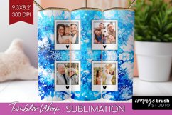 Winter Photo Frame Tumbler Wrap - Tie Dye Background Product Image 1