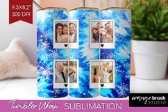 Winter Photo Frame Tumbler Wrap - Tie Dye Background Product Image 1