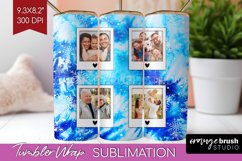 Winter Photo Frame Tumbler Wrap - Tie Dye Background Product Image 1