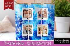 Winter Photo Frame Tumbler Wrap - Tie Dye Background Product Image 1