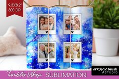 Winter Photo Frame Tumbler Wrap - Tie Dye Background Product Image 1