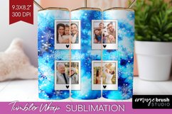 Winter Photo Frame Tumbler Wrap - Tie Dye Background Product Image 1