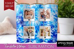 Winter Photo Frame Tumbler Wrap - Tie Dye Background Product Image 1