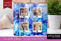 Winter Photo Frame Tumbler Wrap - Tie Dye Background Product Image 1