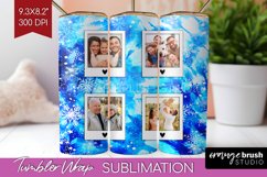 Winter Photo Frame Tumbler Wrap - Tie Dye Background Product Image 1