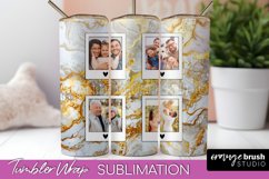 Photo Tumbler Wrap, Marble Family Frame Tumbler Sublimation Product Image 1