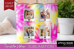 Tie Dye Photo Tumbler PNG - Rainbow Picture Tumbler Wrap Product Image 1