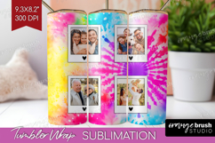 Tie Dye Photo Tumbler PNG - Rainbow Picture Tumbler Wrap Product Image 1