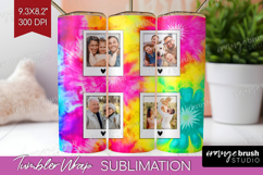 Tie Dye Photo Tumbler PNG - Rainbow Picture Tumbler Wrap Product Image 1