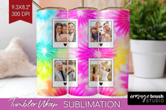 Tie Dye Photo Tumbler PNG - Rainbow Picture Tumbler Wrap Product Image 1