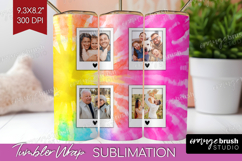 Tie Dye Photo Tumbler PNG - Rainbow Picture Tumbler Wrap Product Image 1