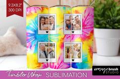 Tie Dye Photo Tumbler PNG - Rainbow Picture Tumbler Wrap Product Image 1
