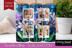 Stained Glass Photo Tumbler PNG - Flowers Picture Tumbler Product Image 1