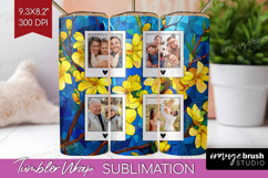 Stained Glass Photo Tumbler PNG - Flowers Picture Tumbler Product Image 1