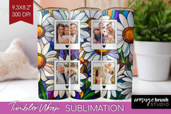 Stained Glass Photo Tumbler PNG - Flowers Picture Tumbler Product Image 1