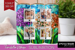 Stained Glass Photo Tumbler PNG - Flowers Picture Tumbler Product Image 1