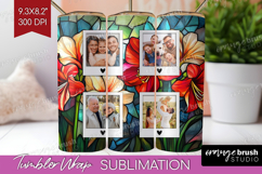 Stained Glass Photo Tumbler PNG - Flowers Picture Tumbler Product Image 1