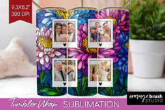 Stained Glass Photo Tumbler PNG - Flowers Picture Tumbler Product Image 1