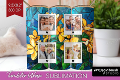 Stained Glass Photo Tumbler PNG - Flowers Picture Tumbler Product Image 1