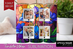 Stained Glass Photo Tumbler PNG - Flowers Picture Tumbler Product Image 1