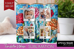 Stained Glass Photo Tumbler PNG - Flowers Picture Tumbler Product Image 1