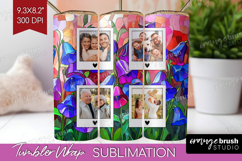 Stained Glass Photo Tumbler PNG - Flowers Picture Tumbler Product Image 1