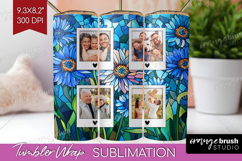 Stained Glass Photo Tumbler PNG - Flowers Picture Tumbler Product Image 1