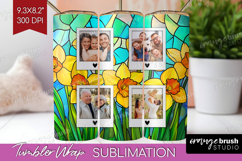 Stained Glass Photo Tumbler PNG - Flowers Picture Tumbler Product Image 1