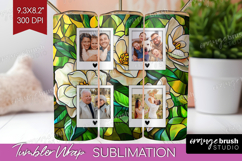Stained Glass Photo Tumbler PNG - Flowers Picture Tumbler Product Image 1