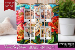 Stained Glass Photo Tumbler PNG - Flowers Picture Tumbler Product Image 1
