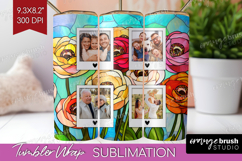 Stained Glass Photo Tumbler PNG - Flowers Picture Tumbler Product Image 1