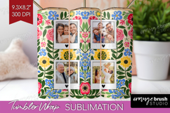 Folk Flowers Photo Tumbler PNG - Floral Picture Tumbler Wrap Product Image 1