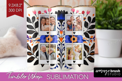 Folk Flowers Photo Tumbler PNG - Floral Picture Tumbler Wrap Product Image 1