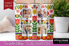 Folk Flowers Photo Tumbler PNG - Floral Picture Tumbler Wrap Product Image 1