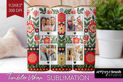 Folk Flowers Photo Tumbler PNG - Floral Picture Tumbler Wrap Product Image 1