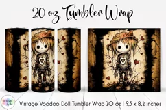Halloween Voodoo Doll Tumbler Wrap | Vintage Doll Tumbler Product Image 1